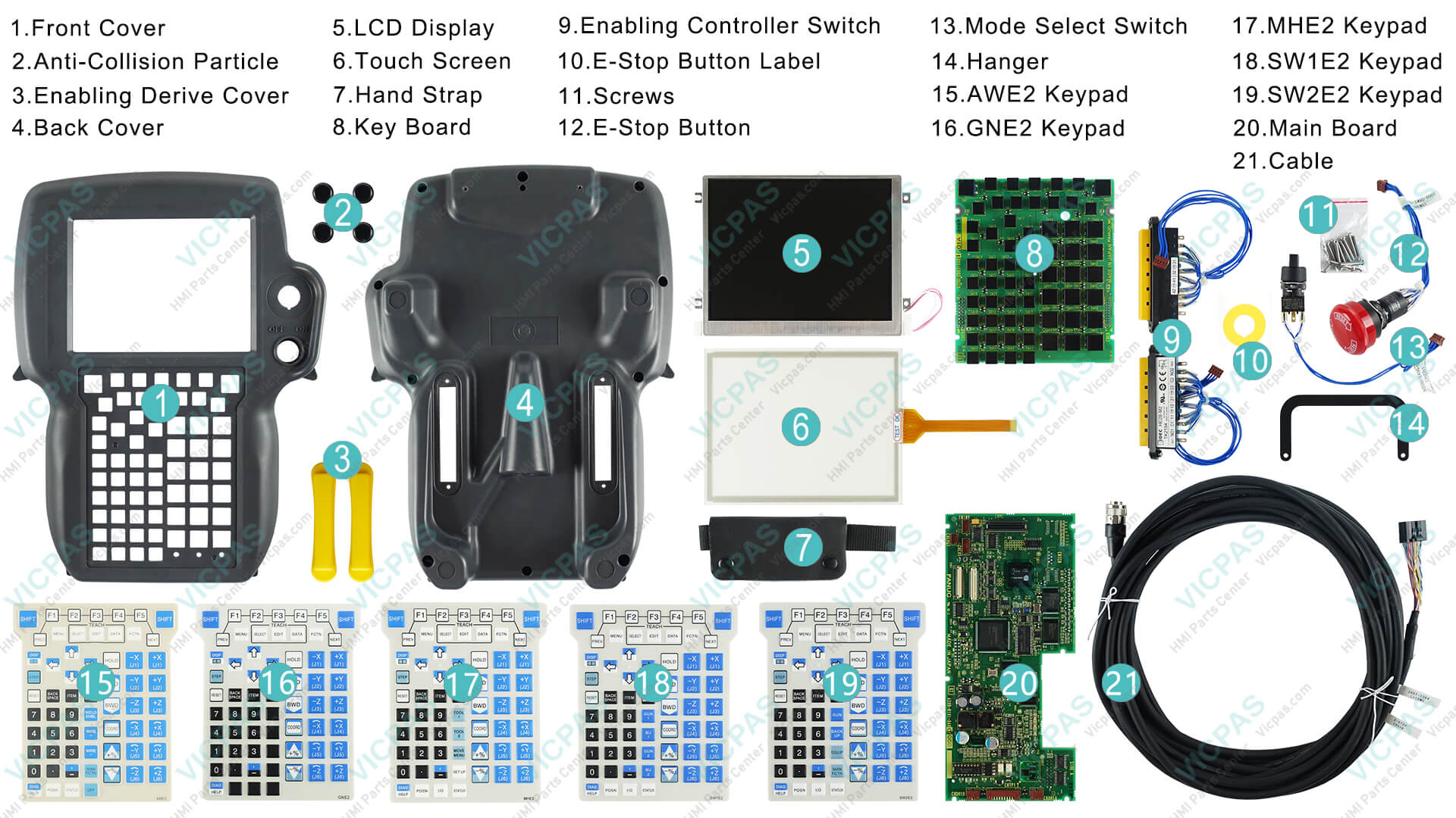 2025 The Most Complete Fanuc Teach Pendant Parts Center | Touchscreen & Keyboard & Display & Case Shell