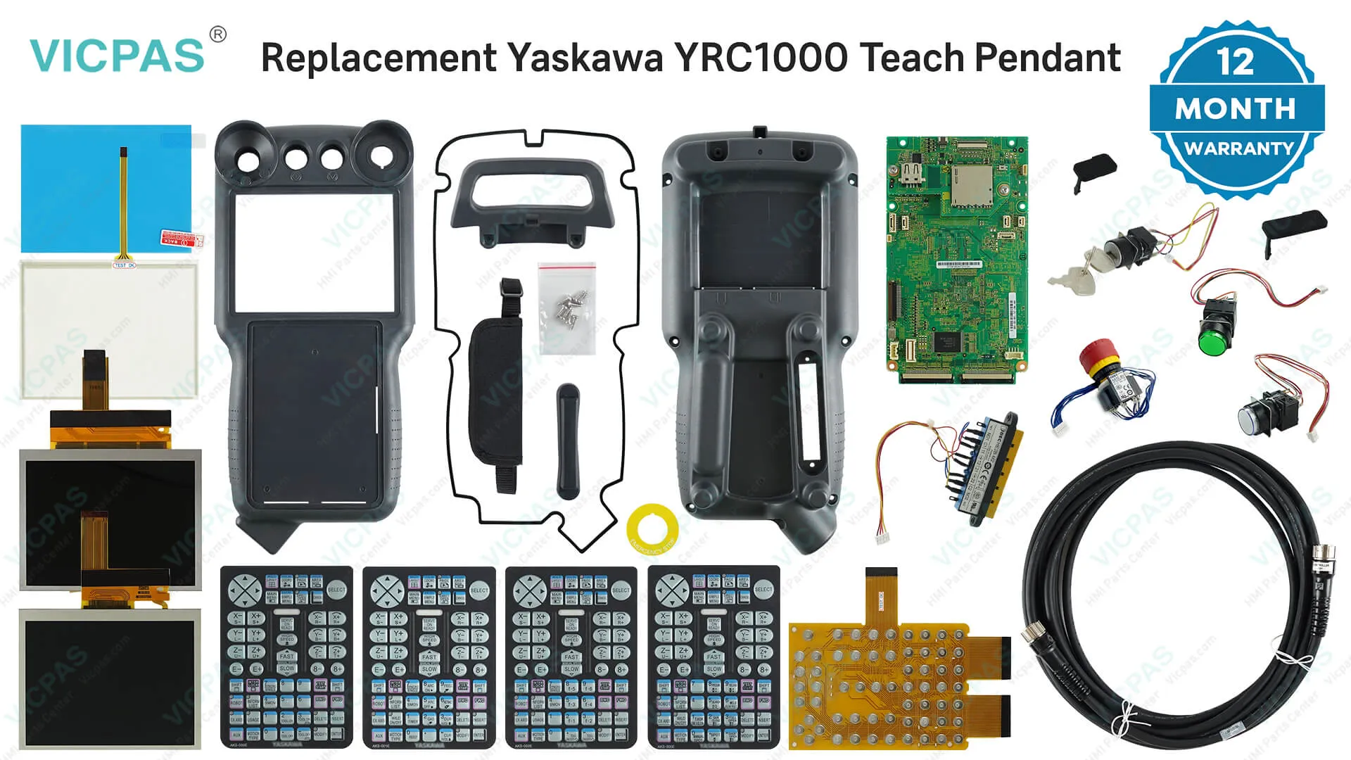 KernfixS replacement Yaskawa YRC1000 Teach Pendant parts with warranty badge