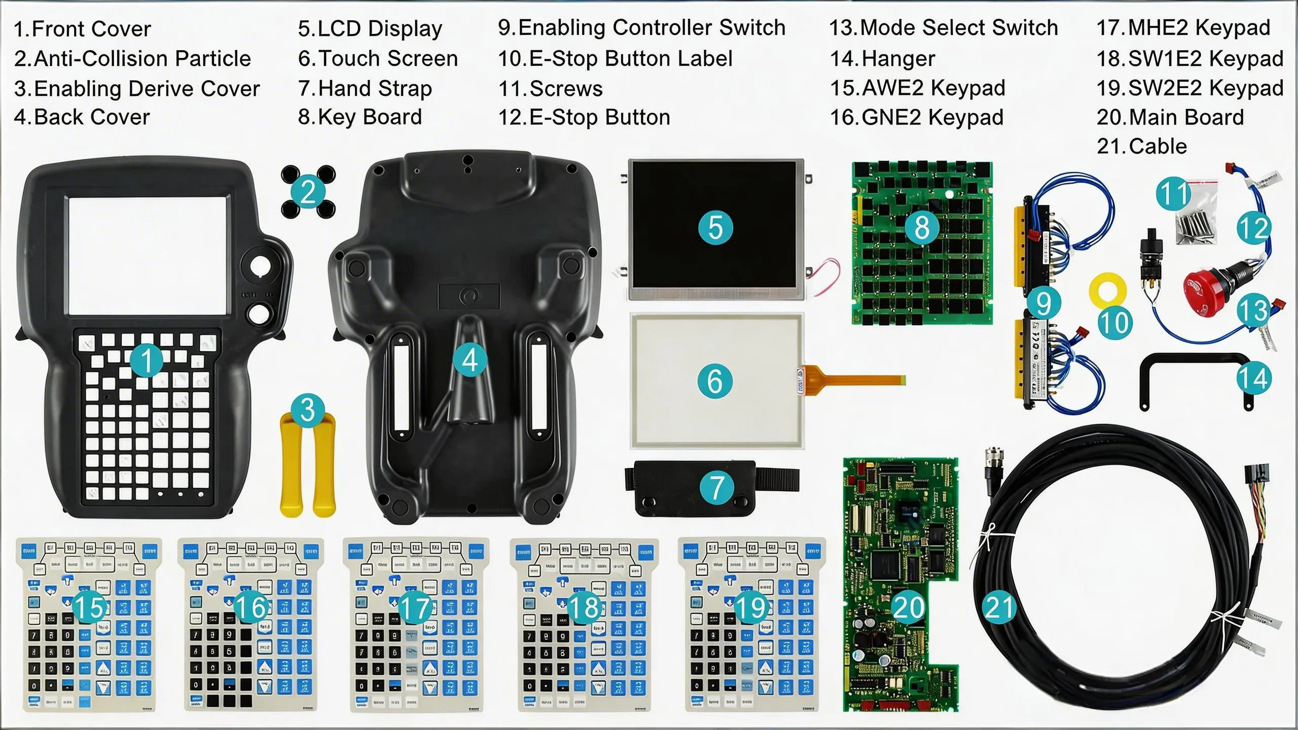 Fanuc teach pendant repair parts