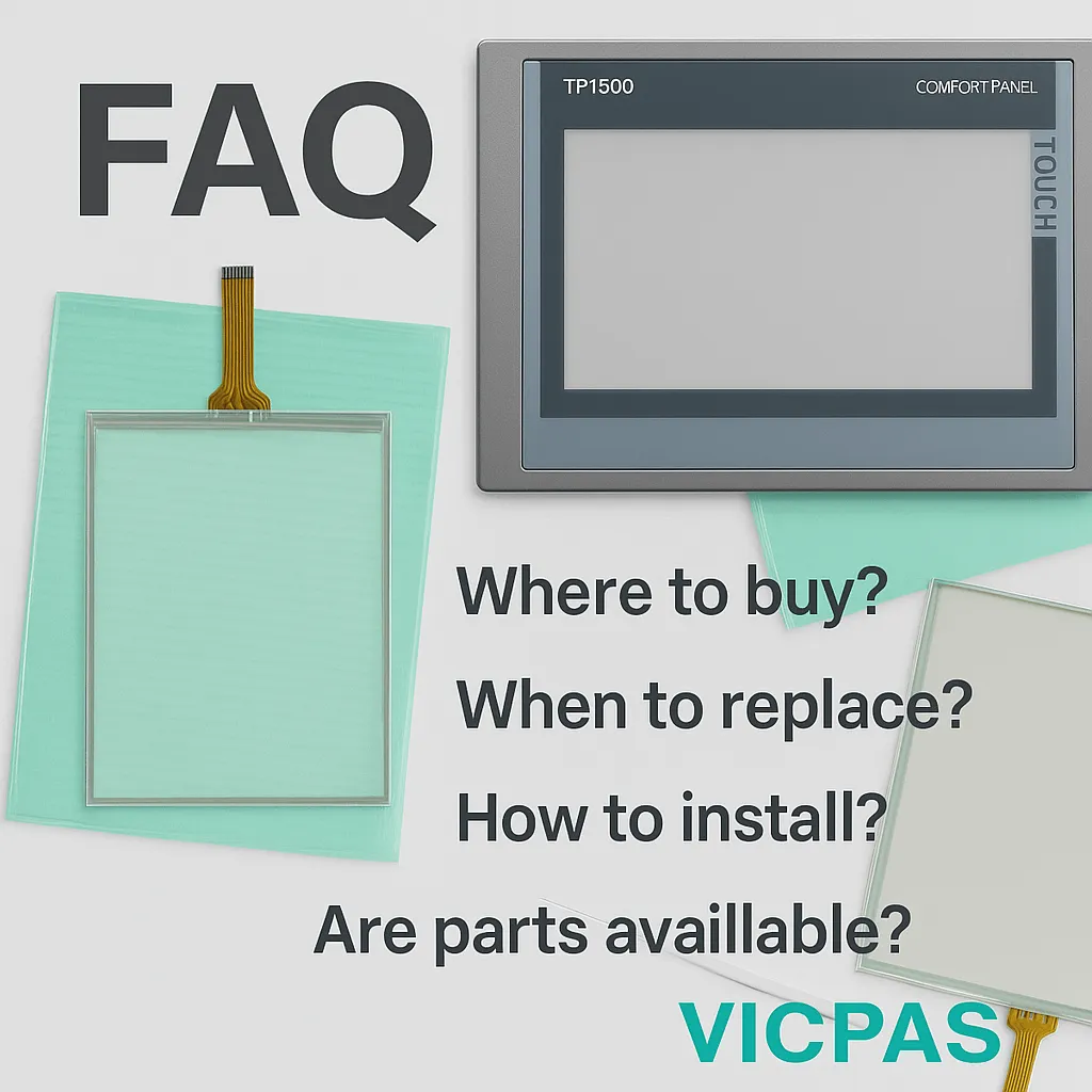 FAQ graphic featuring TP1500 Comfort Panel and Kernfix parts