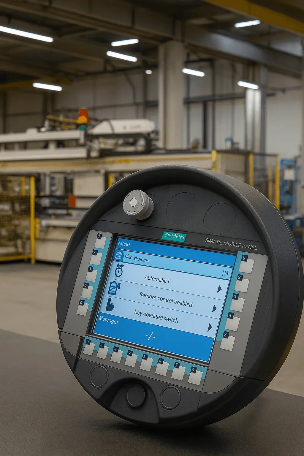 Siemens SIMATIC Mobile Panel 277 8 inch HMI device in real industrial automation environment