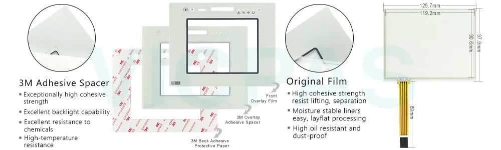 UniOP eTOP19C series HMI eTOP19C-0050 Touch Screen Protective Film Monitor Repair Kit UniOP eTOP19C series HMI eTOP19C-0050 Touch Screen Monitor Protective Film Repair Kit