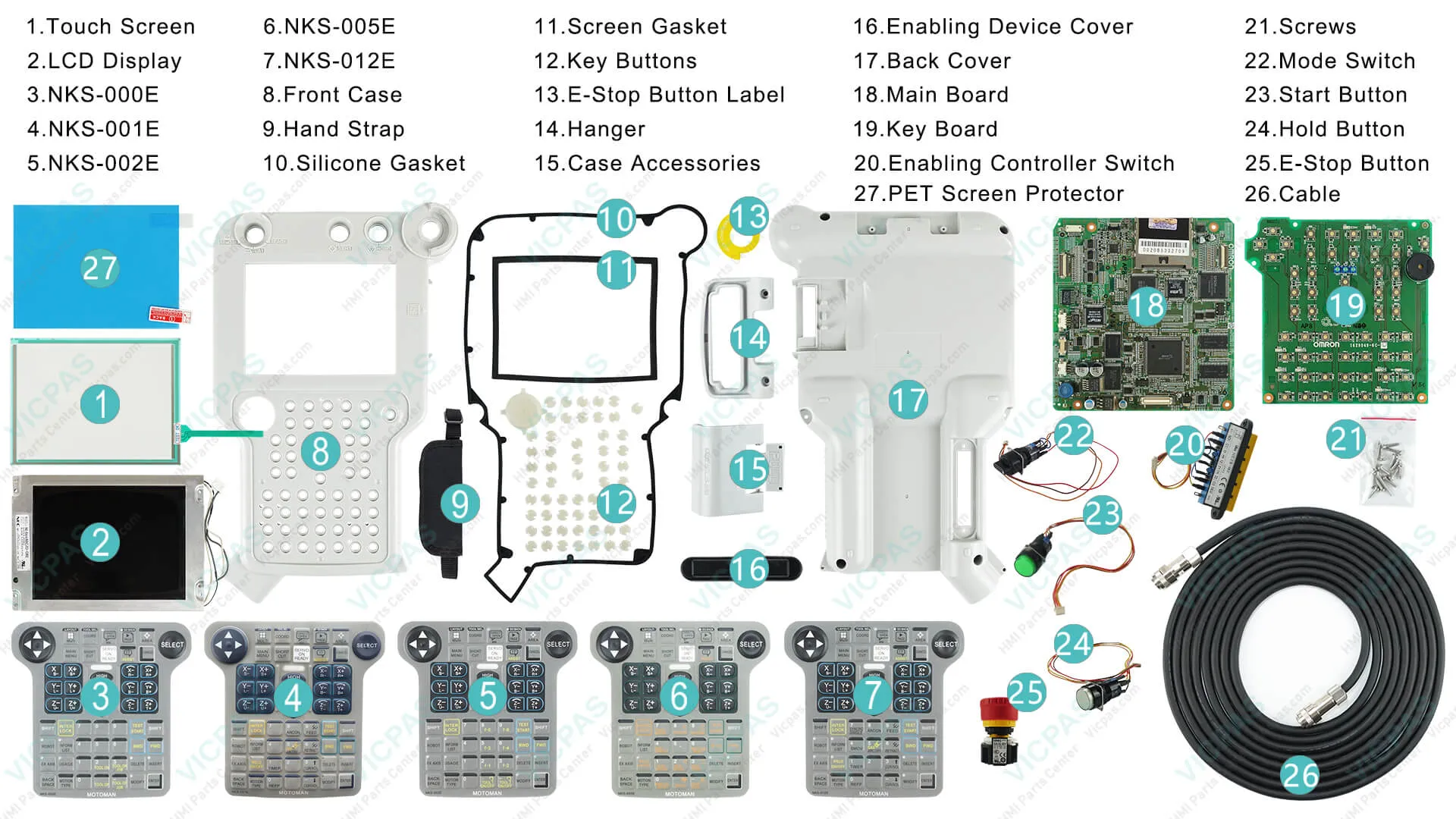 Yaskawa NX100 Teach Pendant Repair Parts | KernfixS