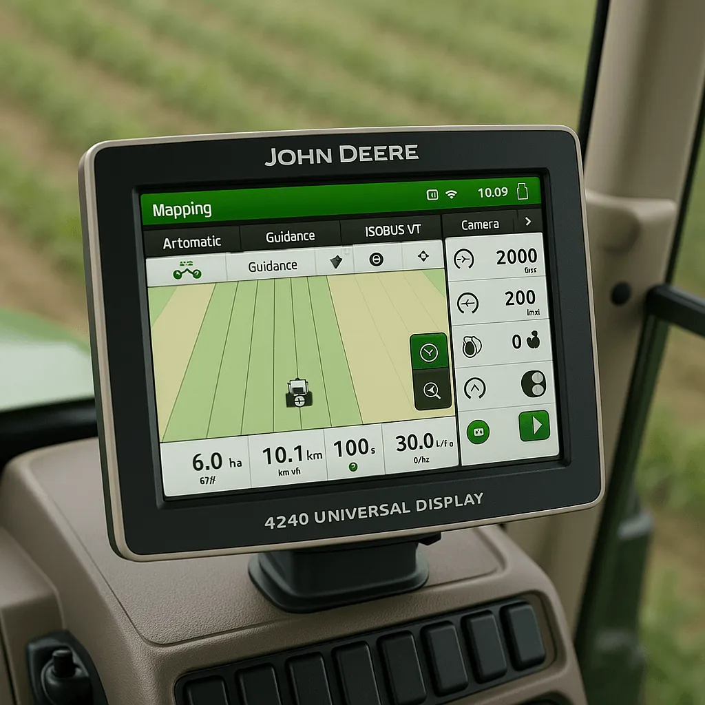 John Deere 4240 Gen 4 Universal Display in a tractor cab
