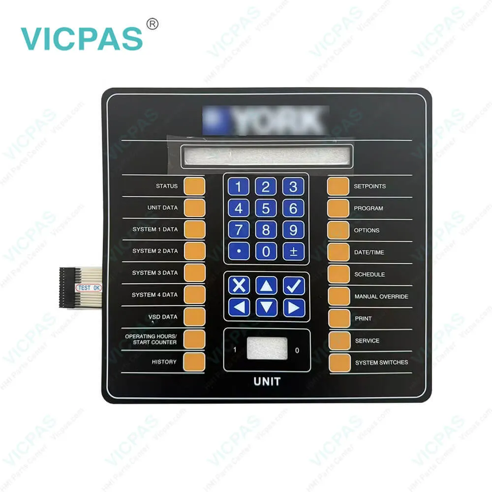 YORK EN-209819 MTC-40200 P-40200X REV A KEYPAD CONTROLLER Membrane Switch Keypad