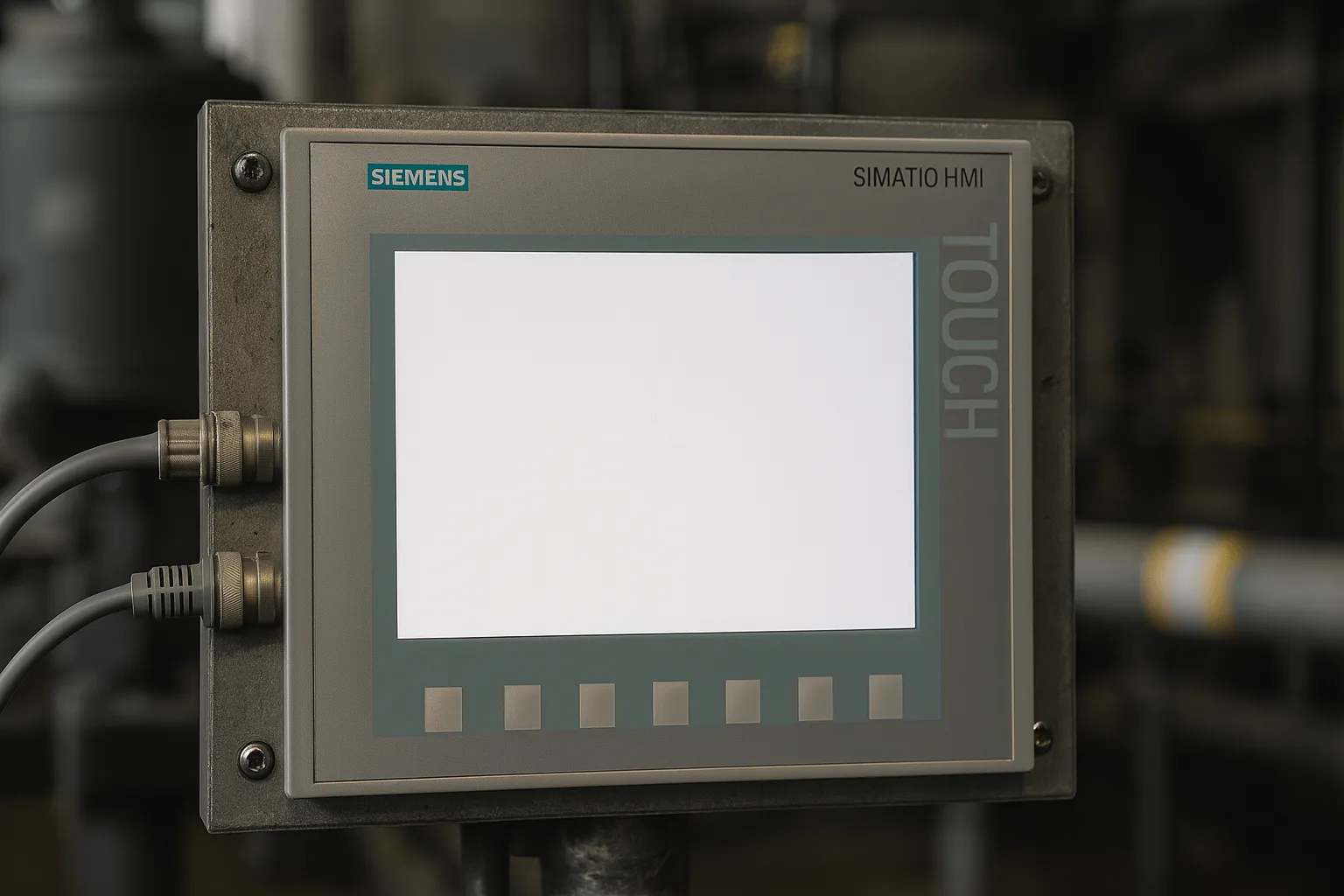 Siemens KTP1000 displaying a white screen error during troubleshooting