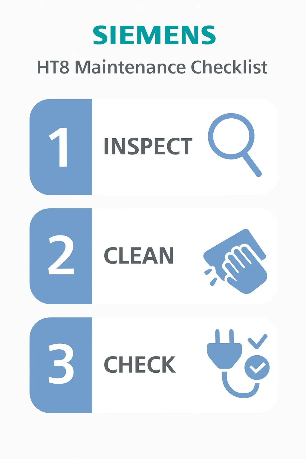 Siemens HT8 Maintenance Checklist Infographic
