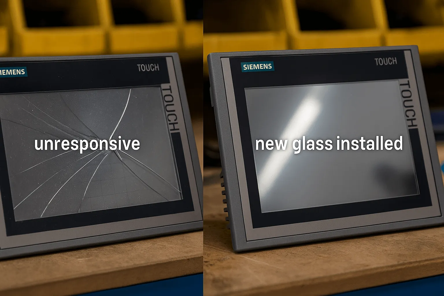 Before-and-after touch screen comparison